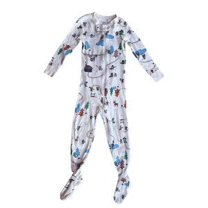 3T Hanna Andersson Zip Footed Sleeper Forest Friends